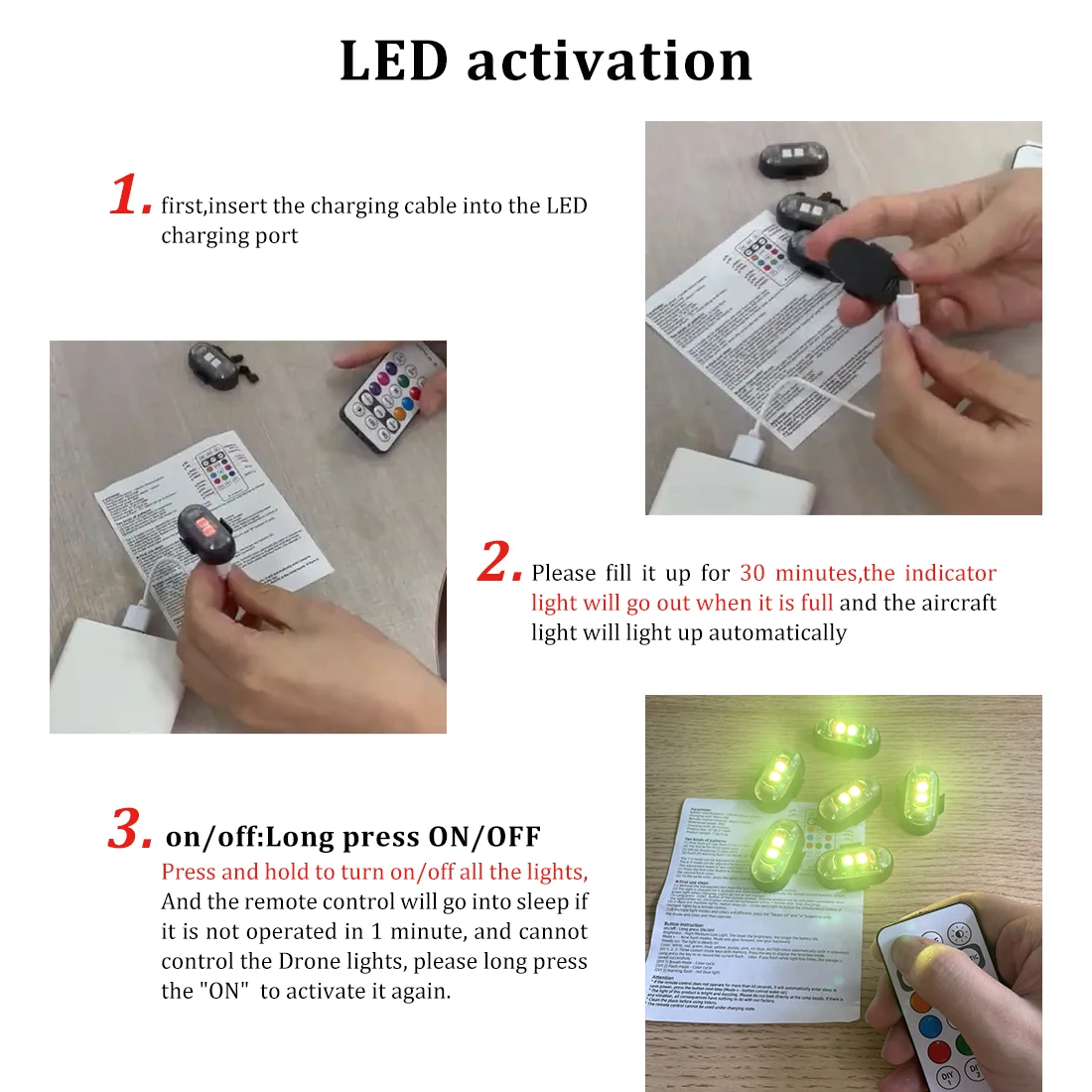 무선 리모컨 스트로브 LED 경고등, 7 가지 색상 항 - Drone Led Light 리뷰 및 가격